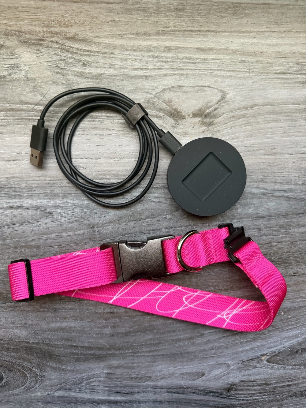 New Fi Series 3/3+ Base Charger and large pink dog collar band